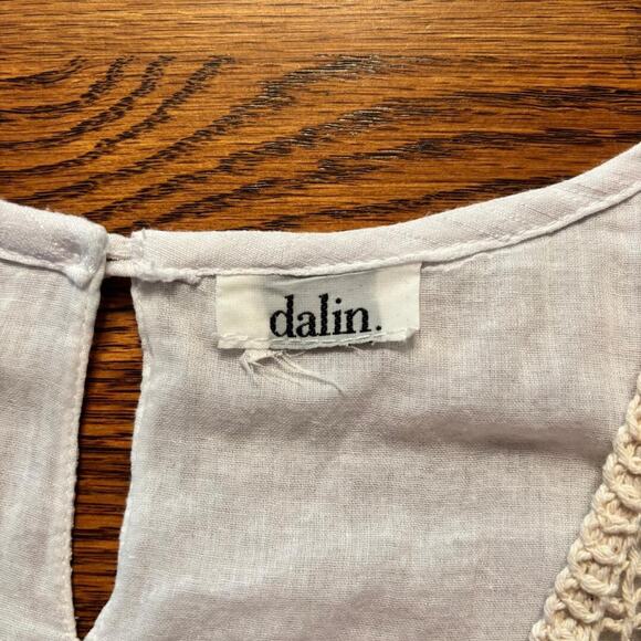 Darlin White Sleeveless Dress/Beach Coverup NO SIZE TAG see measurements Boho - Picture 4 of 9